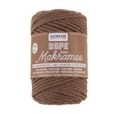 GLOREX Macramé-touw 3 mm, 250 g, bruin, lengte 63 m