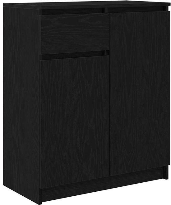 VidaXL Dressoir met lade, zwart eiken, 71 x 35 x 84 cm
