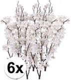 Bellatio Flowers & Plants 6x Witteappelbloesem tak 84 cm - kunstbloemen