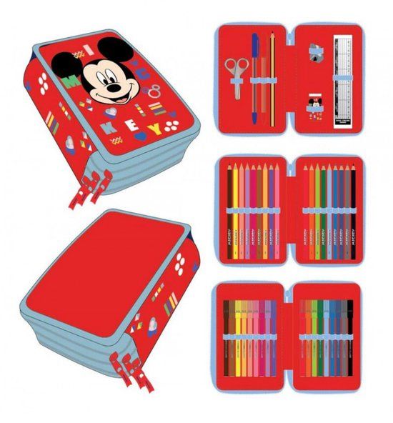 Disney Mickey 3-level filled pencil case