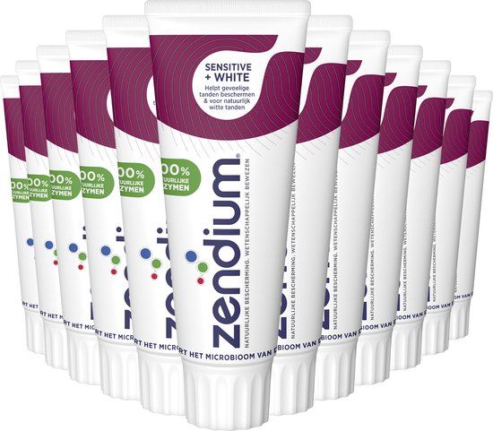 Zendium Tandpasta - Sensitive+White - 12 x 75 ml