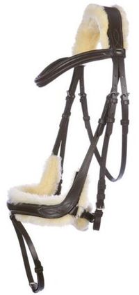Kavalkade Hoofdstellen voor paarden Ivy W. Sheepskin bruin Leer Unisex Volwassenen
