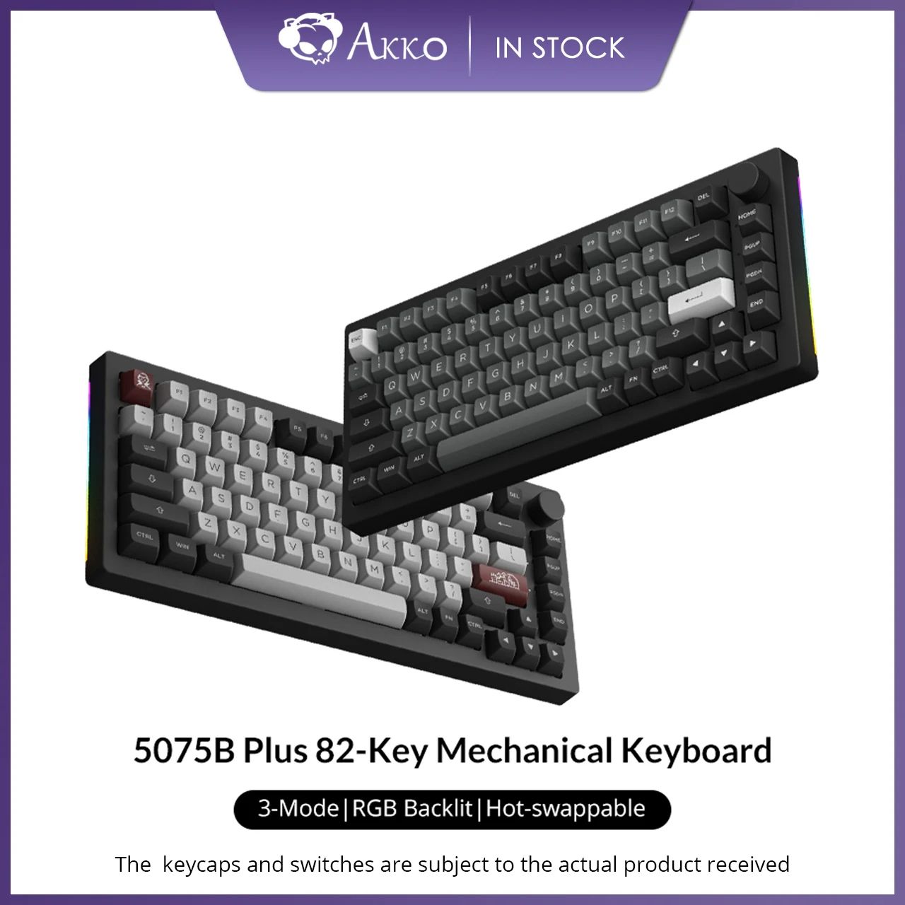 Akko 5075B Plus 75% Mechanical Gaming Keyboard - 3/5-Pin Hot-Swap - RGB - Tri-Mode Wireless