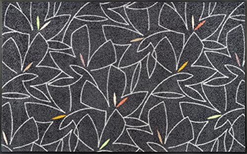 Wash+Dry Deurmat, Linostre 75x120cm grijs, binnen en buiten, wasbaar