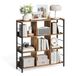 VASAGLE Bibliothèque à 3 niveaux, 9 compartiments, 100 x 30 x 103,1 cm | Étagère de sol pour salon, chambre, bureau, cuisine, brun rustique et noir mat, collection BARNET LLS112B01