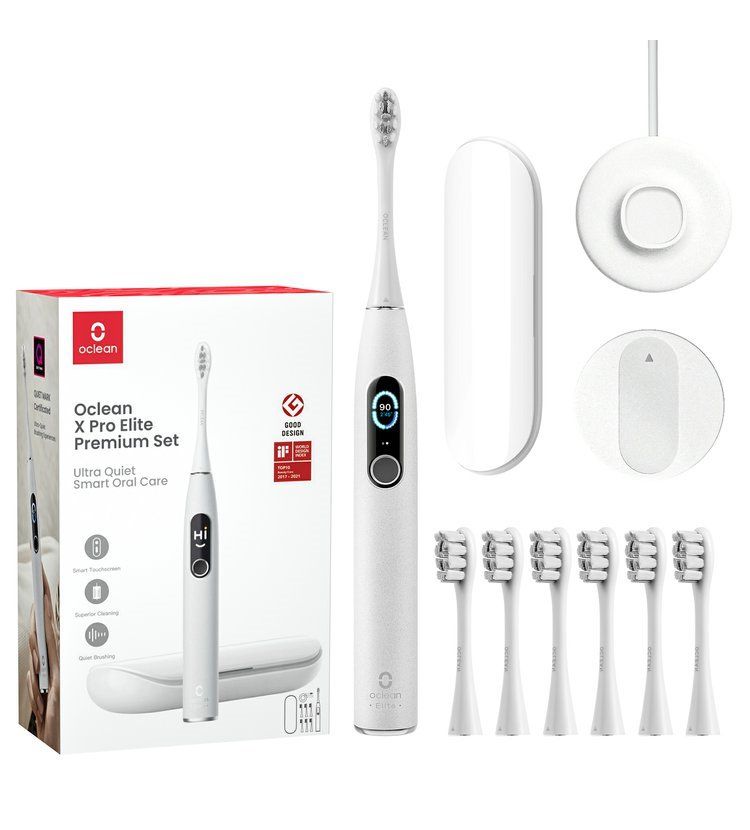 Oclean X Pro Elite Set - Sonische tandenborstel voor volwassenen - Grijs