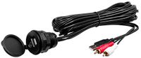 BOSS Audio Systems MUSB35 Universele USB 3.5mm 6ft lange Hulpinterface Mount en Kabel