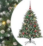 vidaXL Kunstkerstboom Groen 120 cm PVC en Plastic en Staal