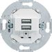 Hager Berker 230V USB Oplaadcontactdoos 2 Gang 3A Classic Wit Mat - E3JWB