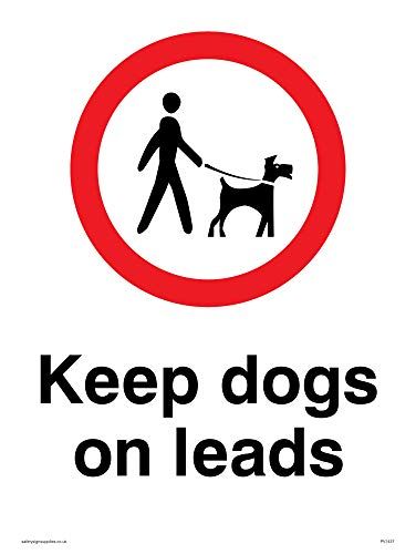Viking Signs PV1437-A5P-V "Keep Dogs On Leads" Sign - Vinyl - 200 x 150 mm