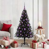 vidaXL Sapin de Noël Noir 150 cm PVC