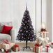 vidaXL Sapin de Noël Noir 150 cm PVC