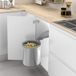 Azomor® Poubelle de cuisine ronde en acier inoxydable avec ouverture automatique et montage - Gris