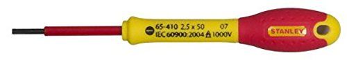 Stanley Vet Max Screwdriver Insulated Slotted 2.5x50mm - Red and Yellow