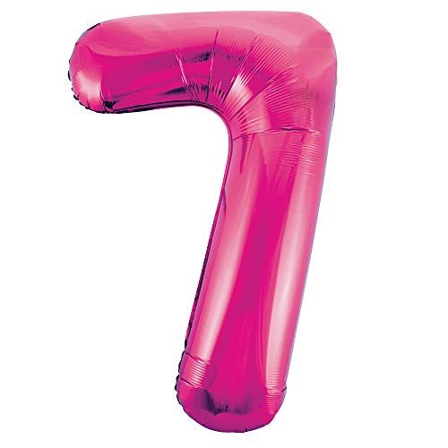 Unique Party Gigantische Folieballon - 86 cm - Roze - Cijfer 7
