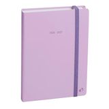 Quo Vadis EUROTEXTAGENDA 1282407Q schoolagenda, meertalig, jaar 2024-2025, lila, formaat 12 x 17 cm, dagelijks gebruik, 12 maanden, augustus-juli, wit papier, fluweelachtige hardcover met elastiek