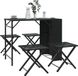 Maison Exclusive - Ensemble de jardin et de camping 5 pièces, pliable, noir, polyrotin