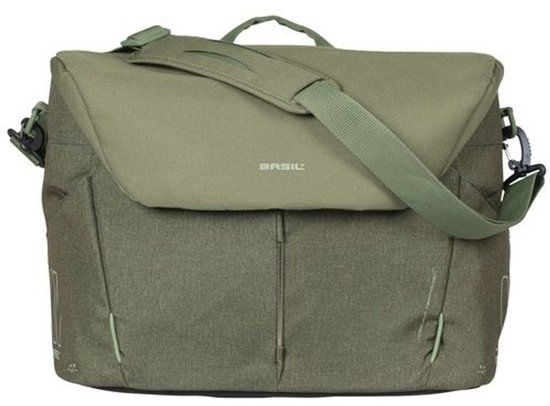 Basil B-Safe Commuter Fietstas - 17 Liter - Groen - Achter - Polyester - Regenhoes