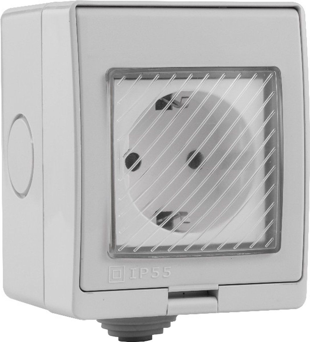 HOFTRONIC Slim Stekker buiten - IP55 Waterdicht voor binnen en buiten - Slim buitenstopcontact - WiFi + Bluetooth 16A - Bediening via App - Compatibel met Google Home & Alexa - Smart Home