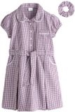 Next - Meisjes - Katoenrijke schooljurk met ceintuur en scrunchie - Rood