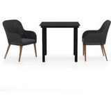 Maison Exclusive - Salon de jardin 3 pièces avec coussins noirs