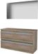 Basic-Line Basic 46 Badkamermeubelset - 120 x 46 cm - Greeploos - 4 Lades - Wastafelblad - Spiegel - Scotch Oak - Bruin