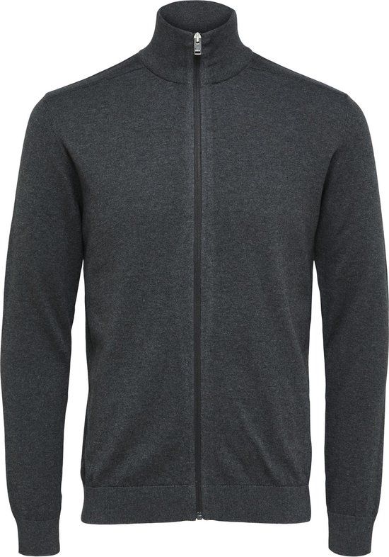 SELECTED HOMME SLHBERG FULL ZIP CARDIGAN NOOS Heren Vest - Antraciet - Maat XL
