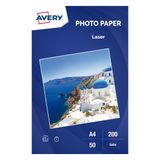 Avery C2898-50X Fotopapier A4 Wit Satijn 200 g/m² 50 Vel