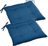 Hespéride Tuinstoelkussen - 6 stuks - Blauw - UV-bestendig - 40 x 40 cm