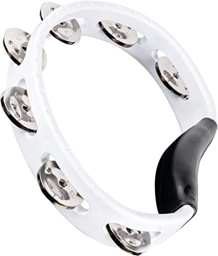 Meinl Percussie Headliner Tamboerijn, Handheld Halve Maan Vorm met Synthetisch Frame - NIET Gemaakt in China - Enkele rij Jingles, 2 Jaar Garantie (HTWH)