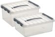 Sunware Opberg boxen set 4x - kunststof met deksel in 12 en 15 Liter