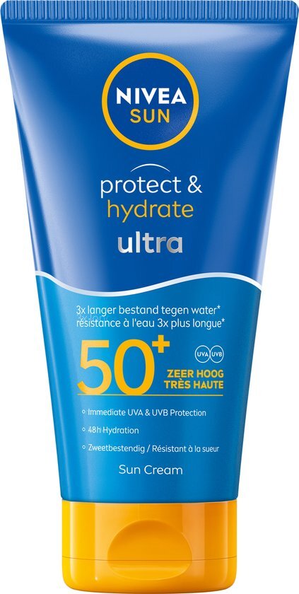 NIVEA SUN Protect &amp; Hydrate Ultra Zonnebrand Cr&#232;me - SPF 50+ - Zeer waterproof - Met Vitamine E - 150 ml