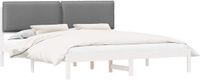vidaXL Bedframe met Gevoerde Hoofdbord Lichtgrijs 180 x 200 cm