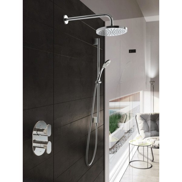 hotbath IBS 5A complete thermostatische douche inbouwset Friendo met 2 weg stop omstel chroom 3 standen wandarm 30cm glijstang IBS5ACR-3s-W-M106-M305