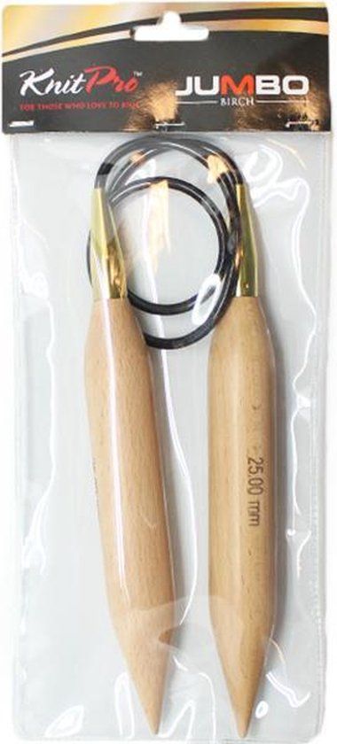 KnitPro Jumbo Berken rondbreinaalden 80cm 25.00mm