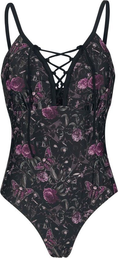 Gothicana by EMP Gothicana meerkleurig badpak met all-over print - Dames - M