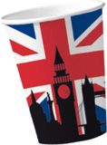 Merkloos / Sans marque Bol Groot Brittanie Union Jack vlag thema wegwerp bekers/bekertjes - 10x stuks - Feestartikelen - landen versiering - karton