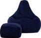icon - Dalton Zitzak Fauteuil met Poef - Gaming - Ribfluweel - Marineblauw