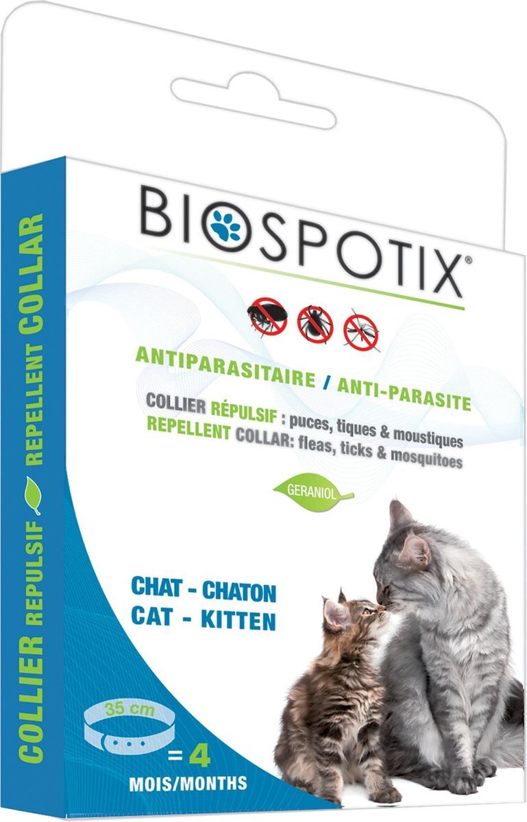 Biogance Biospotix kat/kitten antiparasitaire halsband wit, blauw, grijs