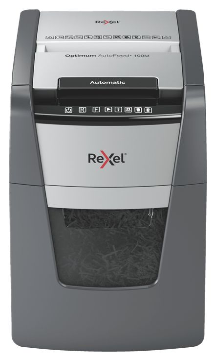 Rexel Optimum Auto+ 100M - Papiervernietiger - Zwart/Grijs