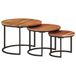 Maison Exclusive Ensemble de 3 tables basses, bois d'acacia massif