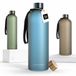 LARS NYSØM Blæst Ultralichte tritan-waterfles 1500ml - BPA-vrij, lekvrij, geschikt voor koolzuurhoudende dranken - Inclusief 2 deksels (Calypso Blue)