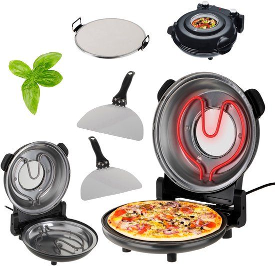 Adler Elektrische Pizzaschelp - 5 Temperatuurinstellingen - 1200W - 31.5 cm Diameter