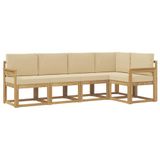 vidaXL Buiten bankenset 5 st Wit en Beige