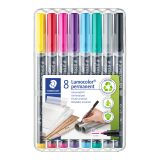 Staedtler Viltstift Lumocolor 317 permanent M set à 8 kleuren | 10 stuks