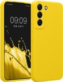 kwmobile telefoonhoesje geschikt voor Samsung Galaxy S22 - TPU backcover met siliconen coating - Smartphone case in stralend geel