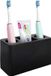 Luxspire Toothbrush Holder, 3 Slots Large Electric Toothbrush Toothpaste Stand, 14x6.5x9.5 cm Resin Decorative Dental Storage for Bathroom Accessories Set Vanity Counter Sink Organizer Caddy - Black