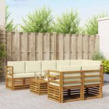 vidaXL - Bank loungeset - 8 zitplekken - Natuurlijk en crème - Polyester