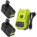 Ryobi Chargeur de batterie BCL14181H, 9,6V-18V, adapté pour Ryobi P108/P189/P190