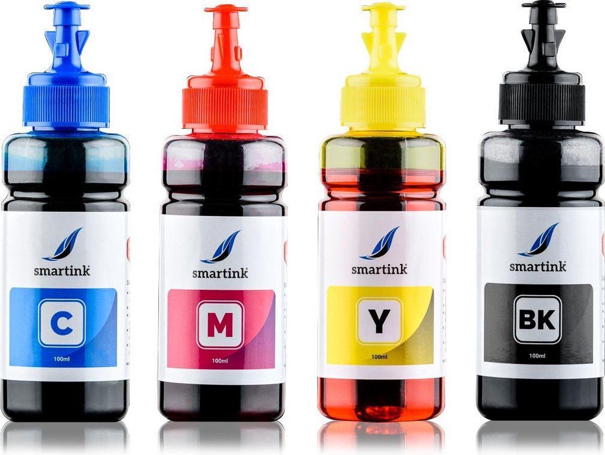 Smart ink Geschikt Epson ET4550 Ecotank inkt set 4x100 ml - Huismerk